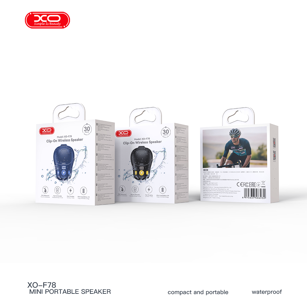F78 Clip-On Wearable Waterproof Wireless Speaker