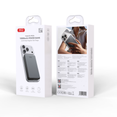 PR296-Metal-Magnetic-Fast-Charging-Power-Bank-(15W Wireless Charging / USB-C 22.5W)-10000mAh-Grey