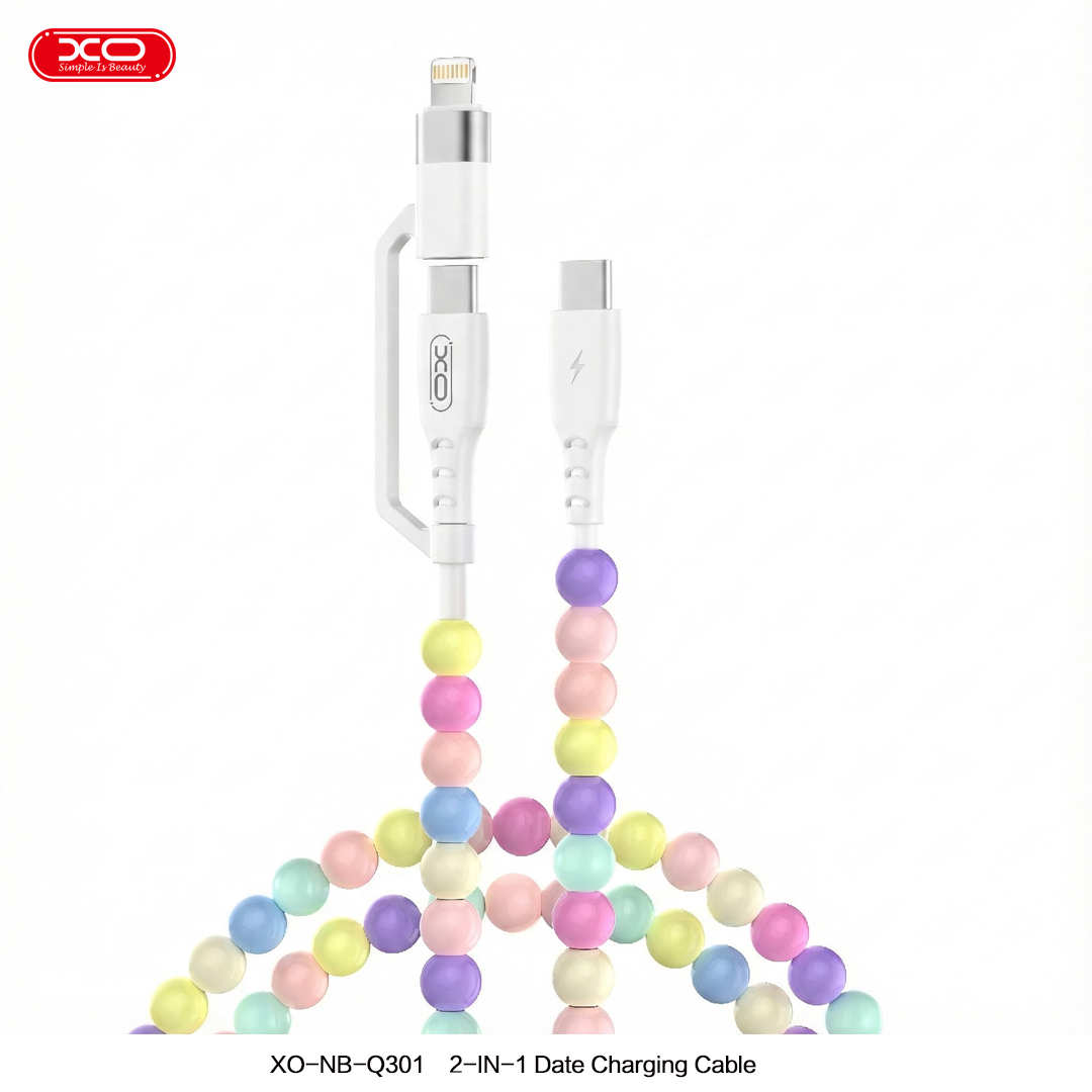 NB-Q301 Colourful Bead Series   Type-C to Type-C (60W) + Apple (27W) 1m