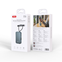 PR297 22.5W Fully Compatible Mini Digital Display Fast Charging Power Bank (Includes iP and Type-C Cables) 10000mAh