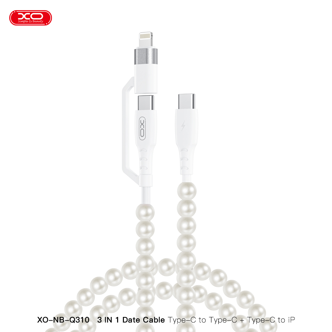 NB-Q310 Pearl Series Type-C to Type-C (60W) + Apple (27W) Data Cable, 1m