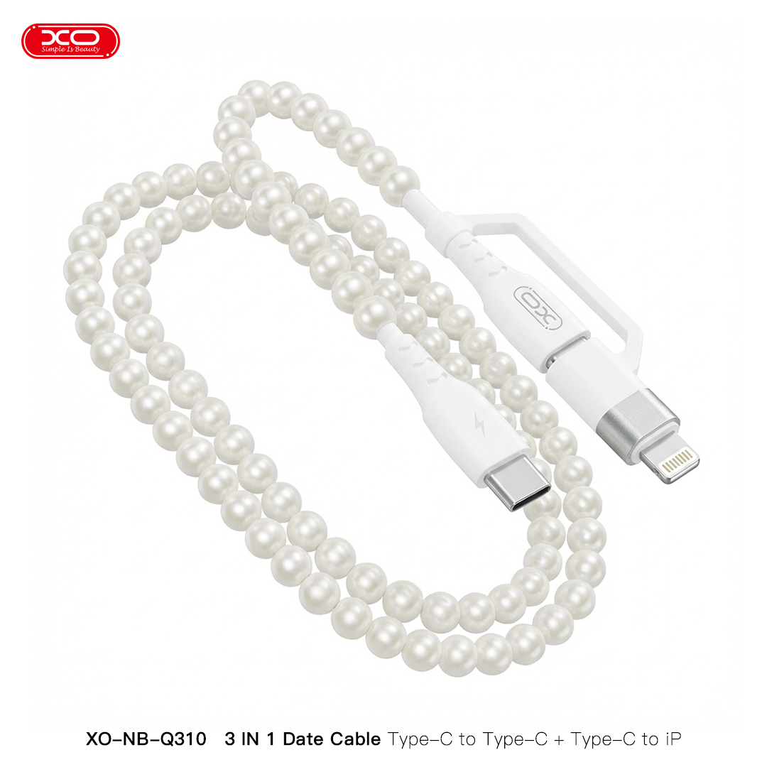 NB-Q310 Pearl Series Type-C to Type-C (60W) + Apple (27W) Data Cable, 1m