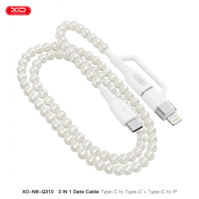 NB-Q310 Pearl Series Type-C to Type-C (60W) + Apple (27W) Data Cable, 1m