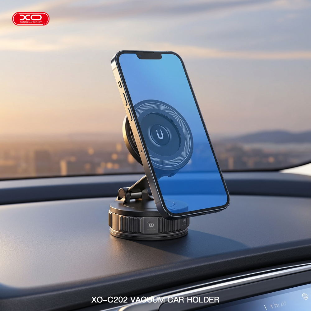 C202 Vacuum Suction Cup Manual Rotation Transparent Magnetic Mount (Drip-Coated Version)