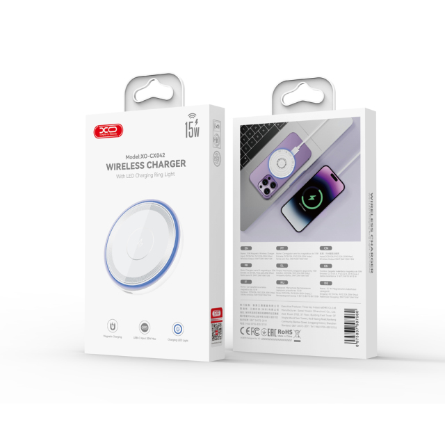 CX042  Blue Light Desktop Magnetic 15W Wireless Charger