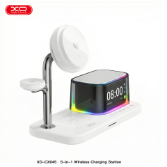 CX045 Clock + Speaker + Light + Phone + Watch + Headphones, 5-in-1 Smart Charger (Qi 2.2 25W) US