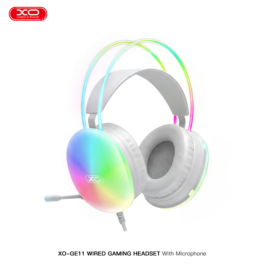 GE11 Colorful RGB Gaming Headset with Microphone (USB + 3.5mm, Adapter)