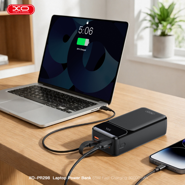 PR298 65W Fast Charging Digital Display Power Bank (USB-C Port / USB-A 22.5W) 30000mAh