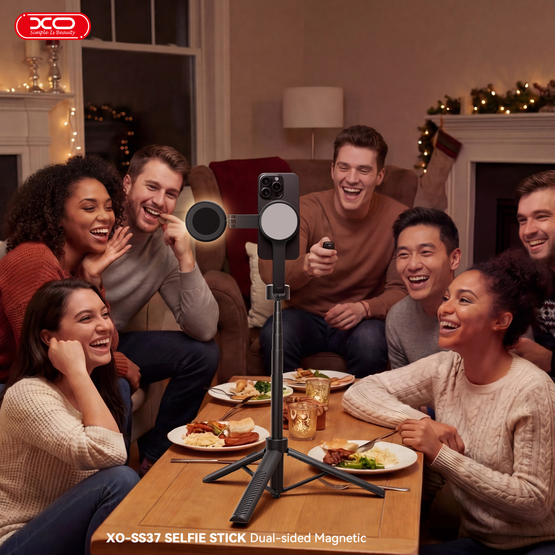 SS37 Dual-Sided Magnetic Selfie Stick (Compatible with Magnetic Light) 124CM