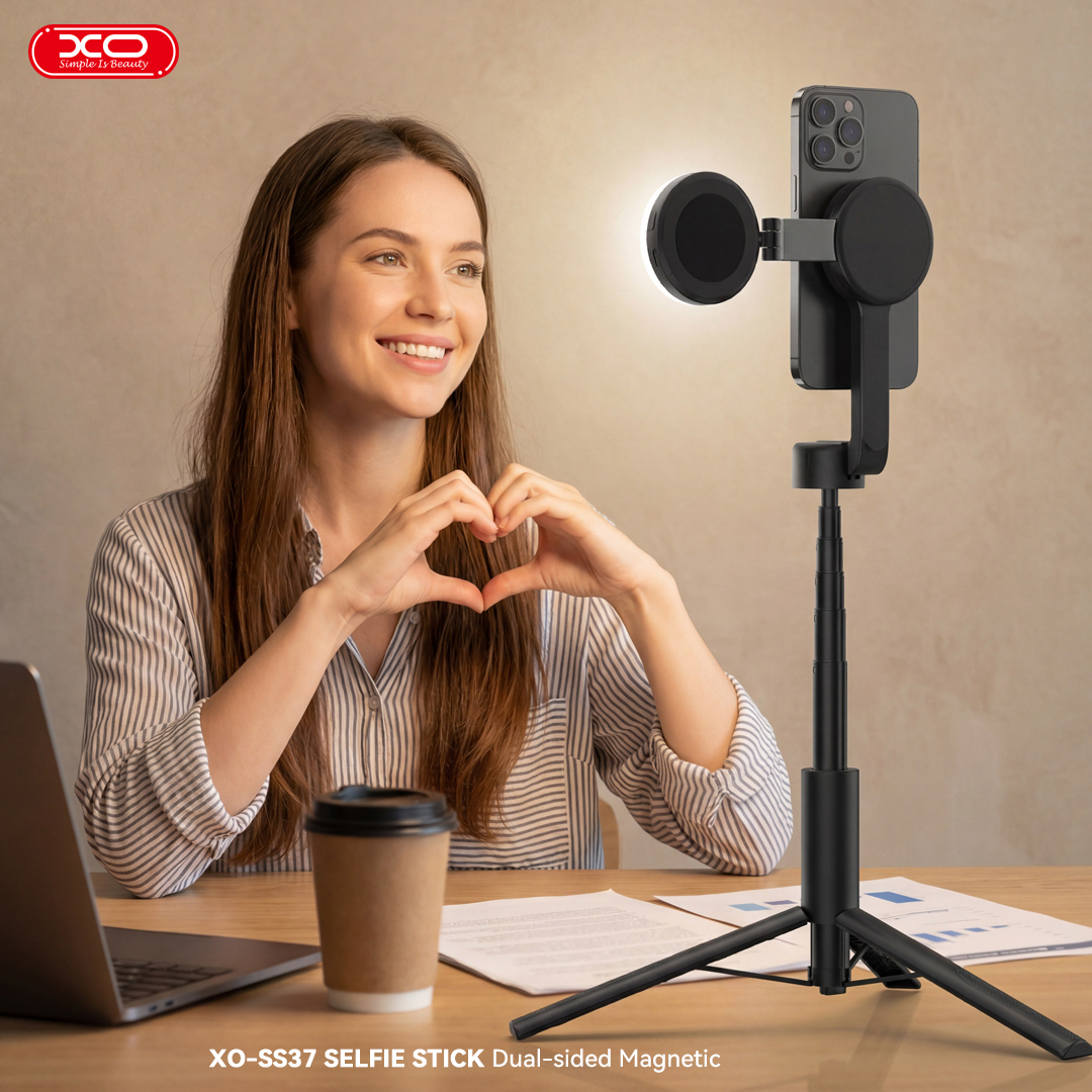 SS37 Dual-Sided Magnetic Selfie Stick (Compatible with Magnetic Light) 124CM
