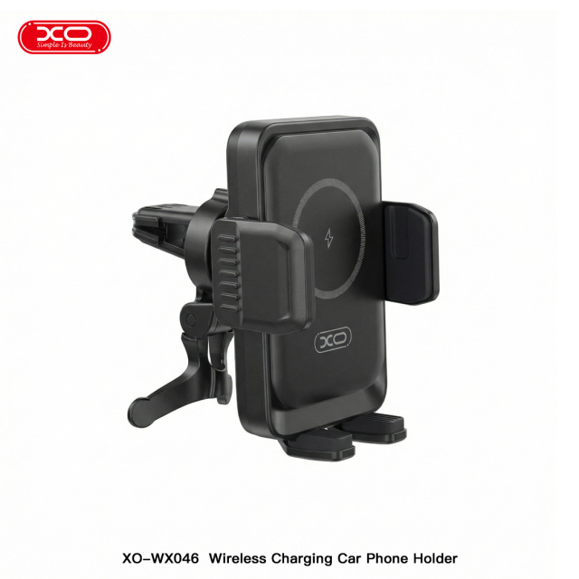 WX046   Clamp-on Vent Mount 15W Wireless Charging Phone Holder