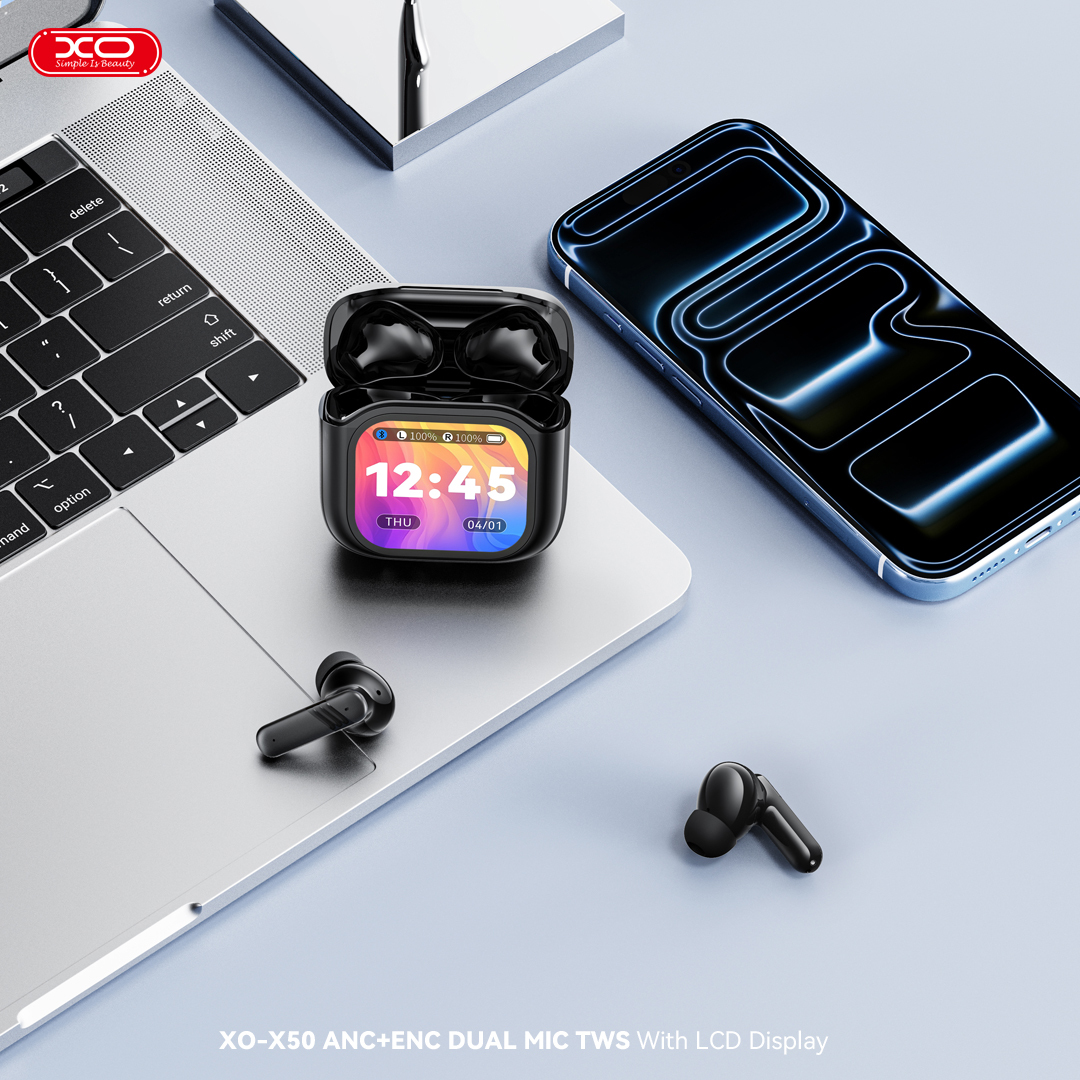 X50 ANC+ENC DUAL MIC TWS With Smart LCD Display
