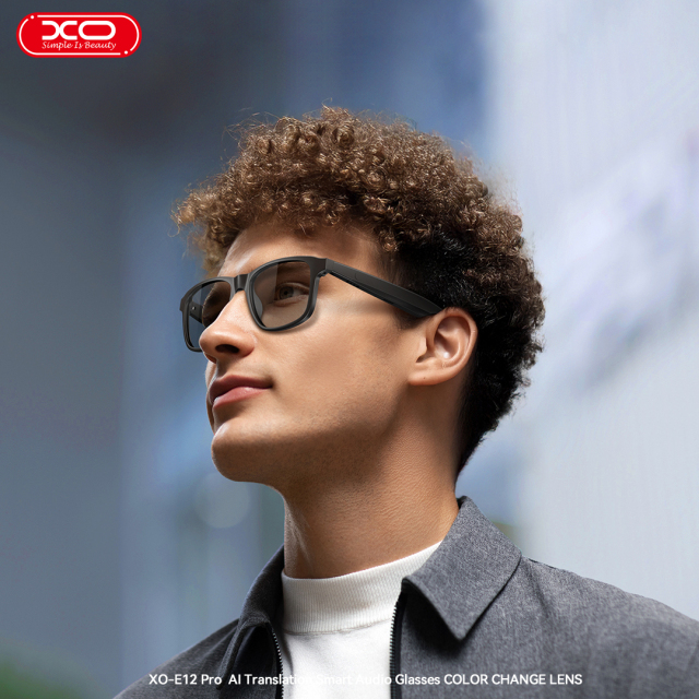 E12 PRO AI Translation Smart Audio Glasses Photochromic Blue Light Protection Lenses