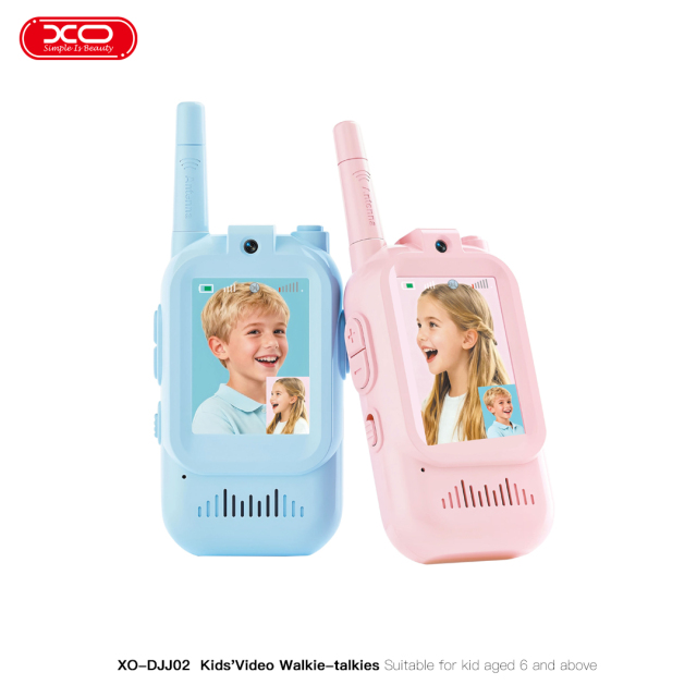 DJJ02 Kids Video Walkie-Talkie Set (2-Pack in Blue/Pink)