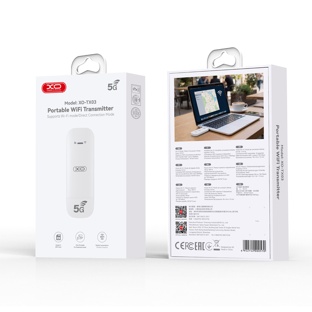 TX03 (USB) Portable Mobile WiFi Router - White