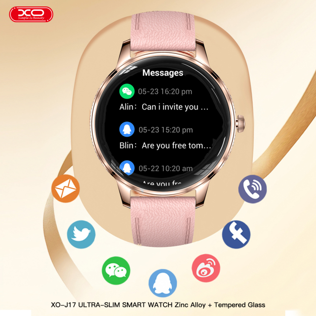 J17  AMOLED Screen Ultra-Thin Round Women's Watch