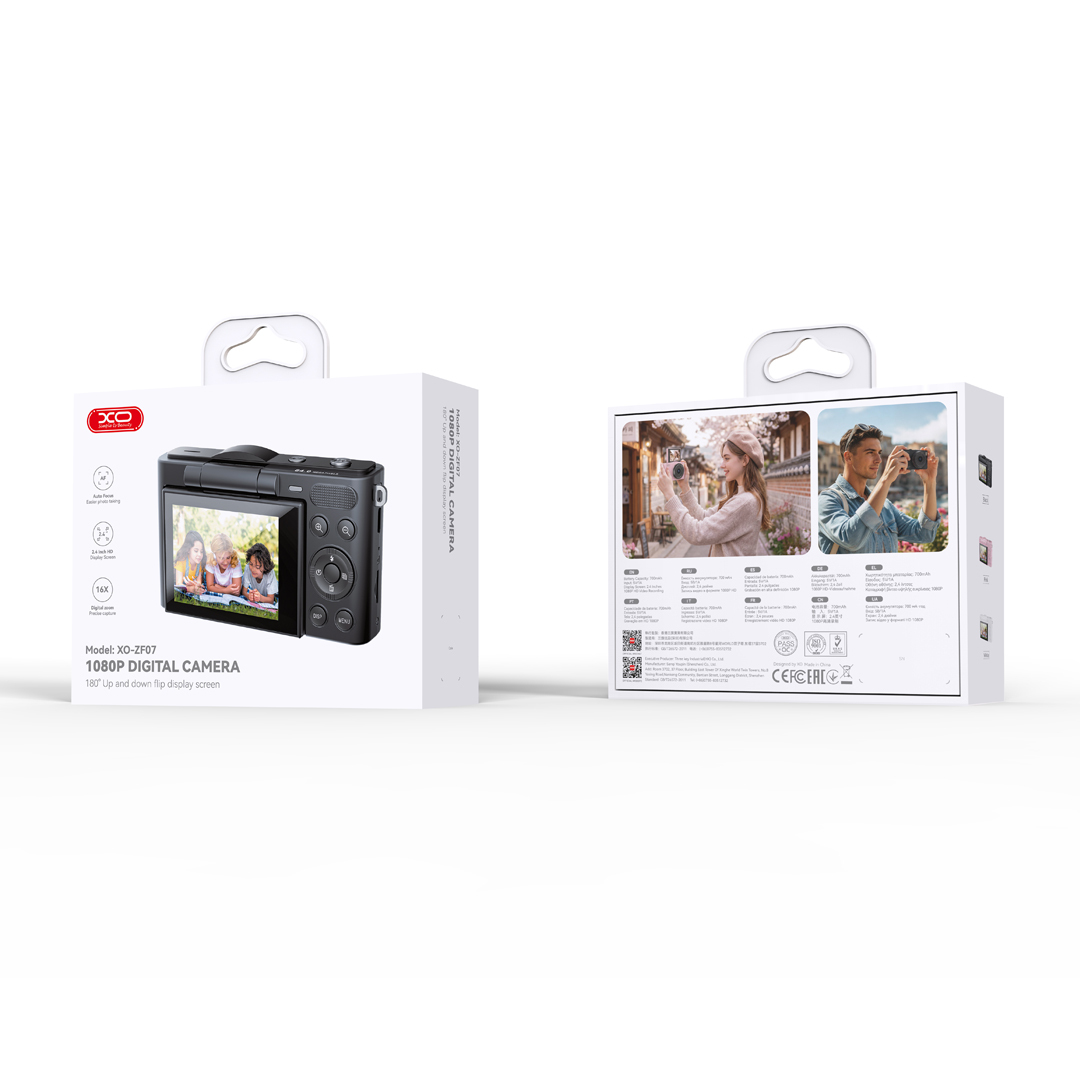 ZF07 1080p Digital Camera  2.4-inch flip screen / 16x zoom / AF autofocus