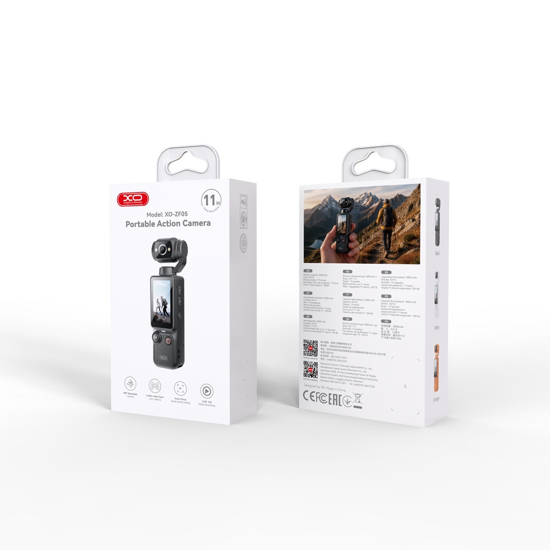 ZF05 Action Camera: 1.9-inch Display, Ultra-HD 4K Resolution, Handheld Action Camera