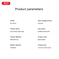 OZ10 Panda Silicone Pat Light 1200mAh