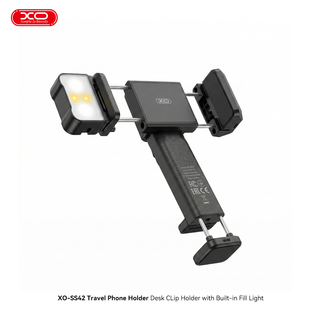 SS42 Mobile Travel Shooting Stand Desktop/Round Tube Clamp Mount with Built-in Fill Light