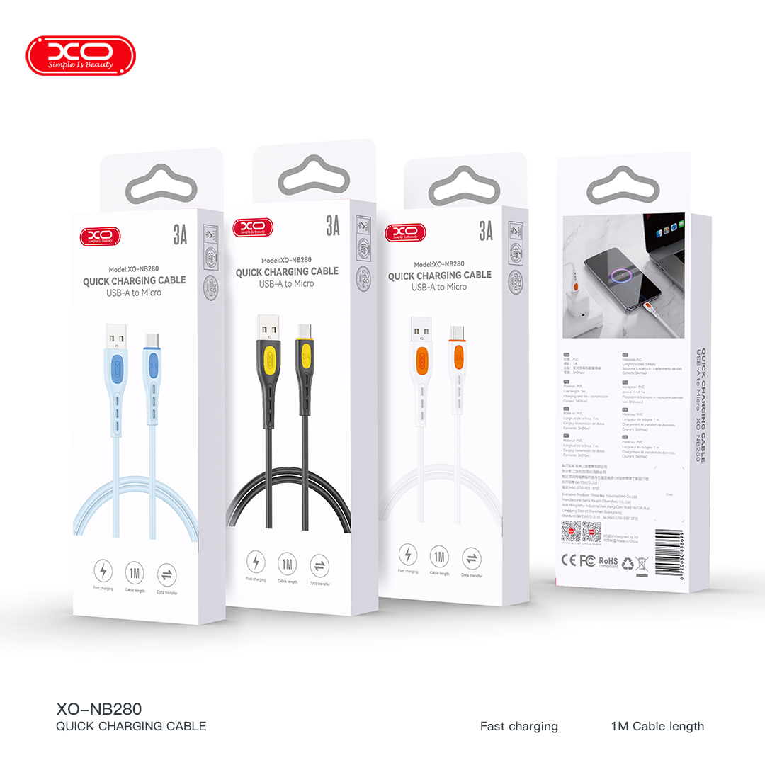 NB280 Jian Yan Series Apple/typc c/micro Data Cable L=1M 3A
