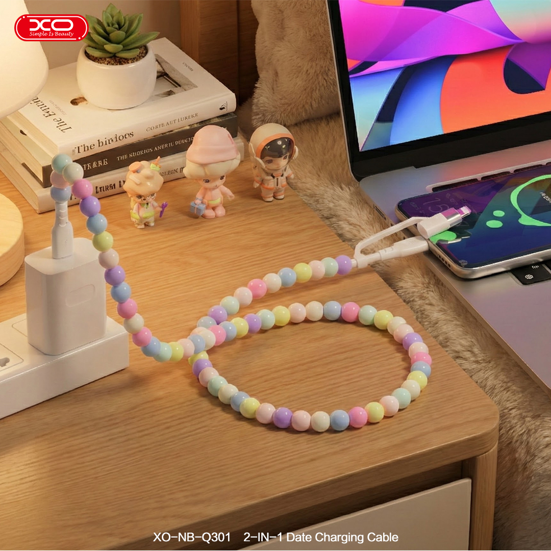 NB-Q301 Colourful Bead Series   Type-C to Type-C (60W) + Apple (27W) 1m