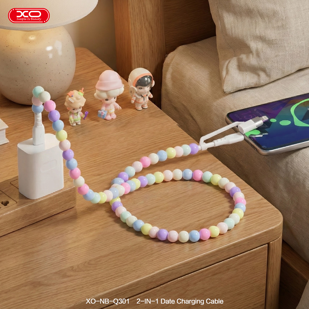 NB-Q301 Colourful Bead Series   Type-C to Type-C (60W) + Apple (27W) 1m