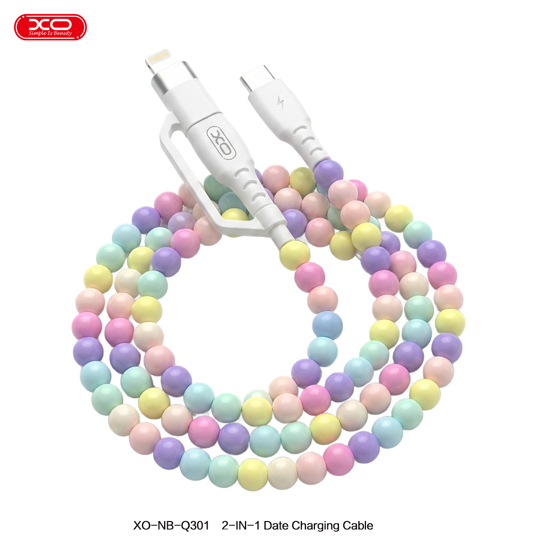 NB-Q301 Colourful Bead Series   Type-C to Type-C (60W) + Apple (27W) 1m