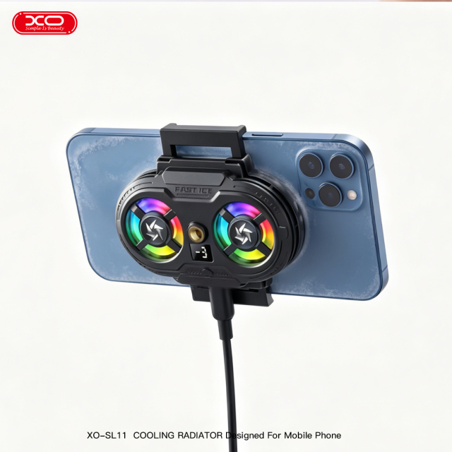 SL11 Digital Display Dual-Fan Cooler for Mobile Streaming