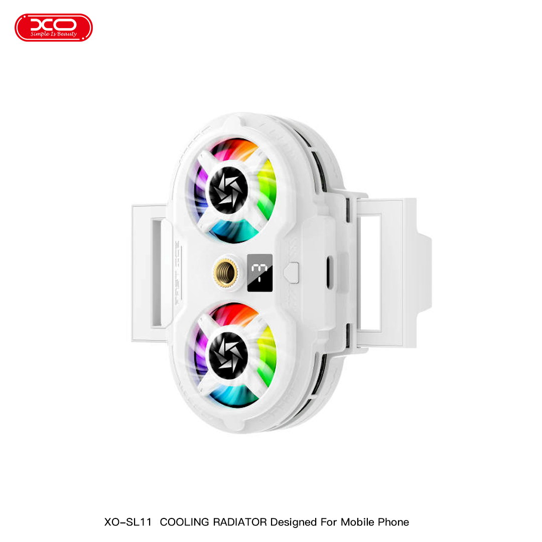 SL11 Digital Display Dual-Fan Cooler for Mobile Streaming