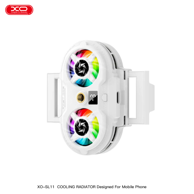 SL11 Digital Display Dual-Fan Cooler for Mobile Streaming