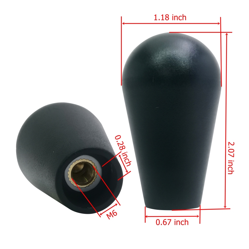 E-outstanding 2pcs American Style Water Drop Shape Replacement TopBall Handle Arcade Ball Top for Arcade Joystick, (1 x Red + 1 x Black)