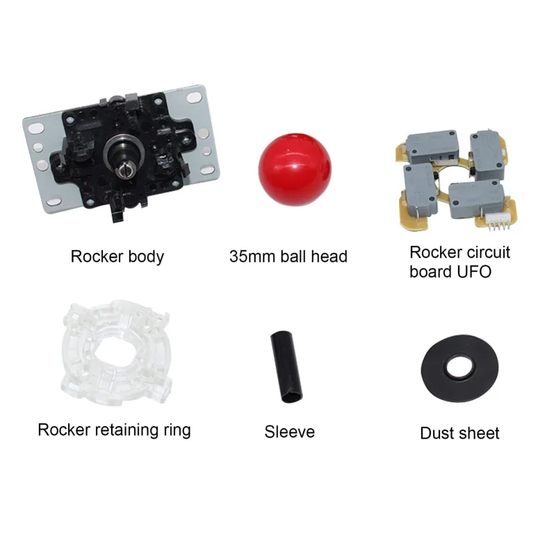 Alomejor Arcade Joystick Gamepad DIY Joystick Arcade Competition Game Fighting Stick Replacement Parts Pin Circuit Board with Ball Head