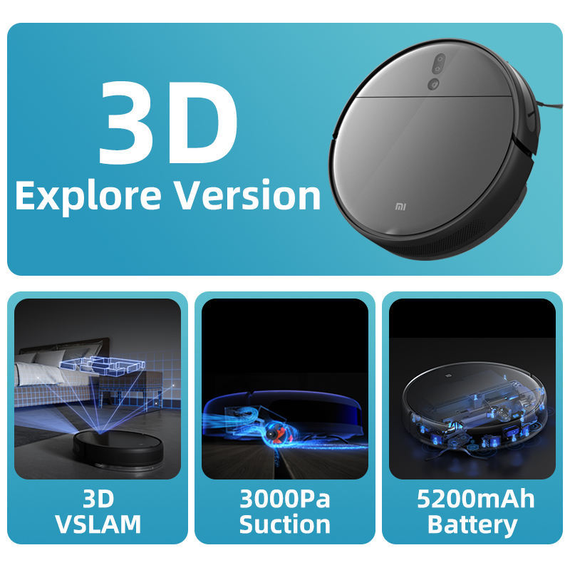 In Stock Cheap Global Xiaomi Mi Robot Vacuum Sweep Mop 2 Pro+ Home Dust Cleaner 3000Pa Suction Wet Mopping Mi Vacuum Cleaner