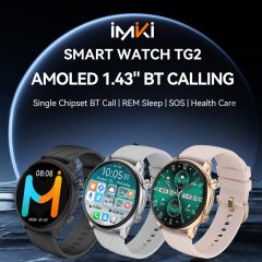 Newest IMIKI TG2 Intelligent Watch AMOLED  Fashion BuDisplay-1.43 Inch 100+ Watch Voice Assistant IP68 Business For Smart Watch