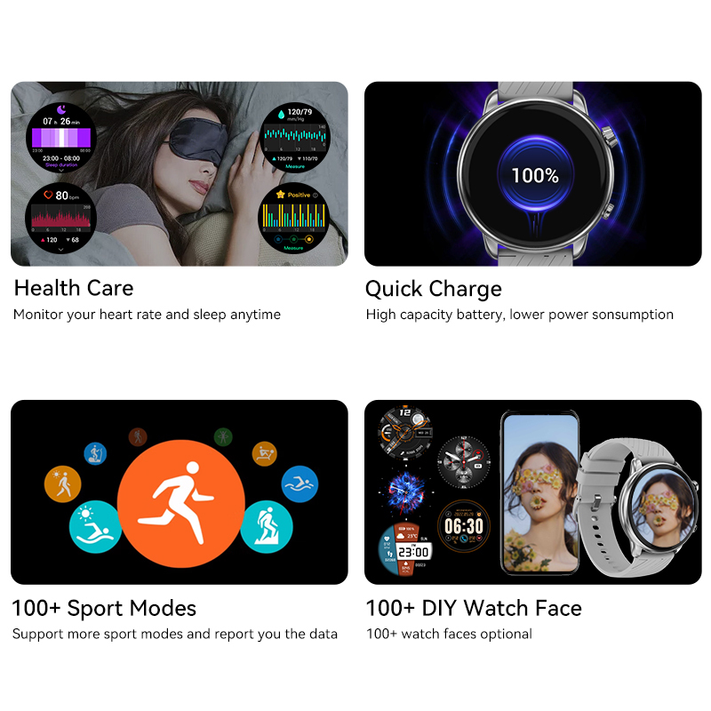 Newest IMIKI TG2 Intelligent Watch AMOLED  Fashion BuDisplay-1.43 Inch 100+ Watch Voice Assistant IP68 Business For Smart Watch