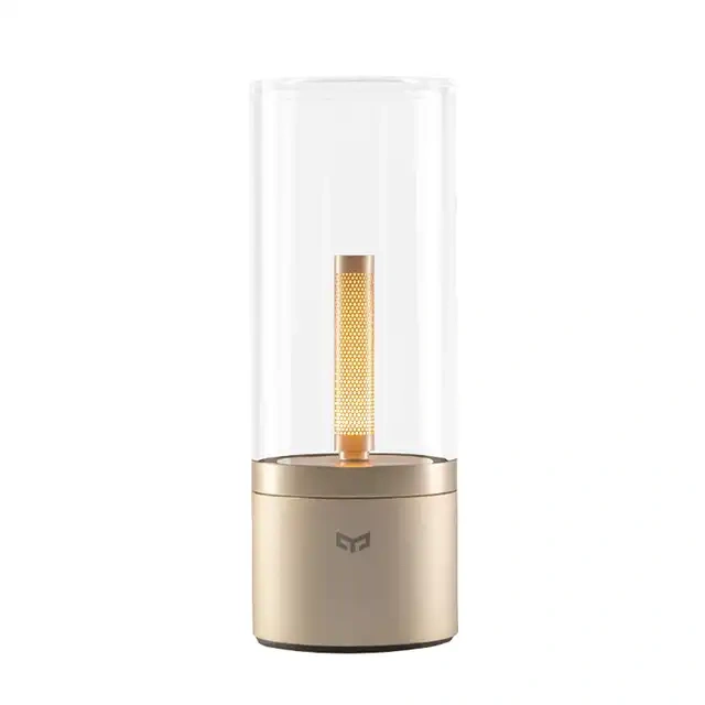 YEELIGHT Candela Table Lamp, Bedside Lamp Dimmable Night Light Rechargeable,1800K Yellow Candel lgiht Flameless Candle, Gold (YLFWD-0019)