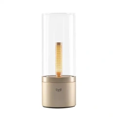 YEELIGHT Candela Table Lamp, Bedside Lamp Dimmable Night Light Rechargeable,1800K Yellow Candel lgiht Flameless Candle, Gold (YLFWD-0019)