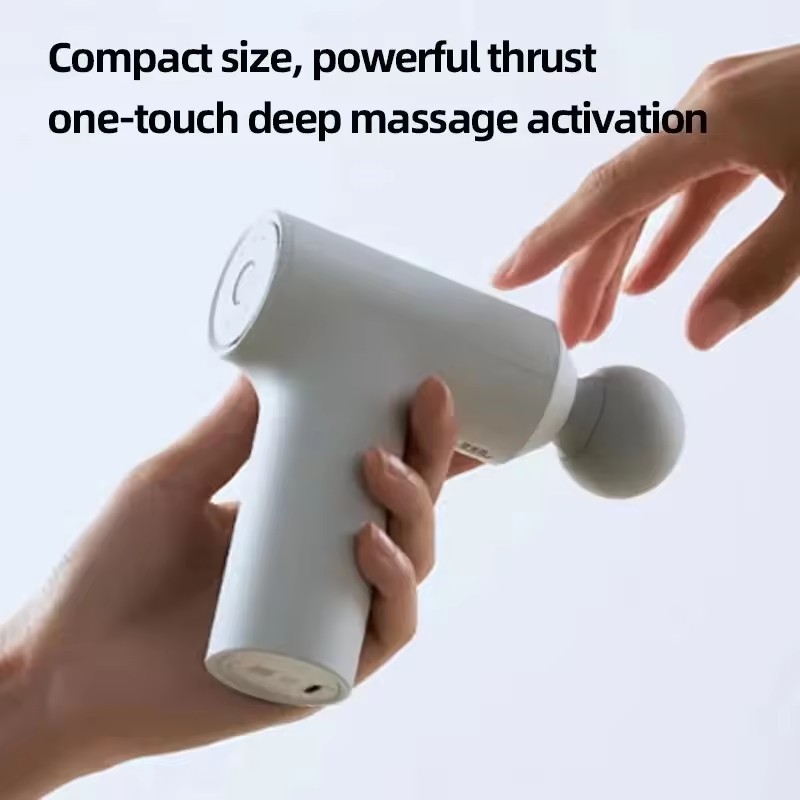 Mini Fascia Gun 2C Thrust 350g Portable 2500rpm 12kg Smart Gear Memory High Speed Pocket Massager for Men Women(Black)