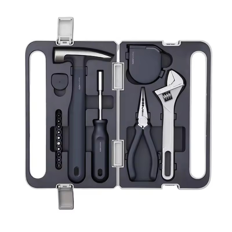 HOTO Tool Set, Hand Tool Set/Home Tool Kit, DIY Set Tool Household Hand Tool with Screwdriver Wrench Hammer Tape Plier Tool Box, Essential Mechanics Tools Kit for Everyday Home Repairs
