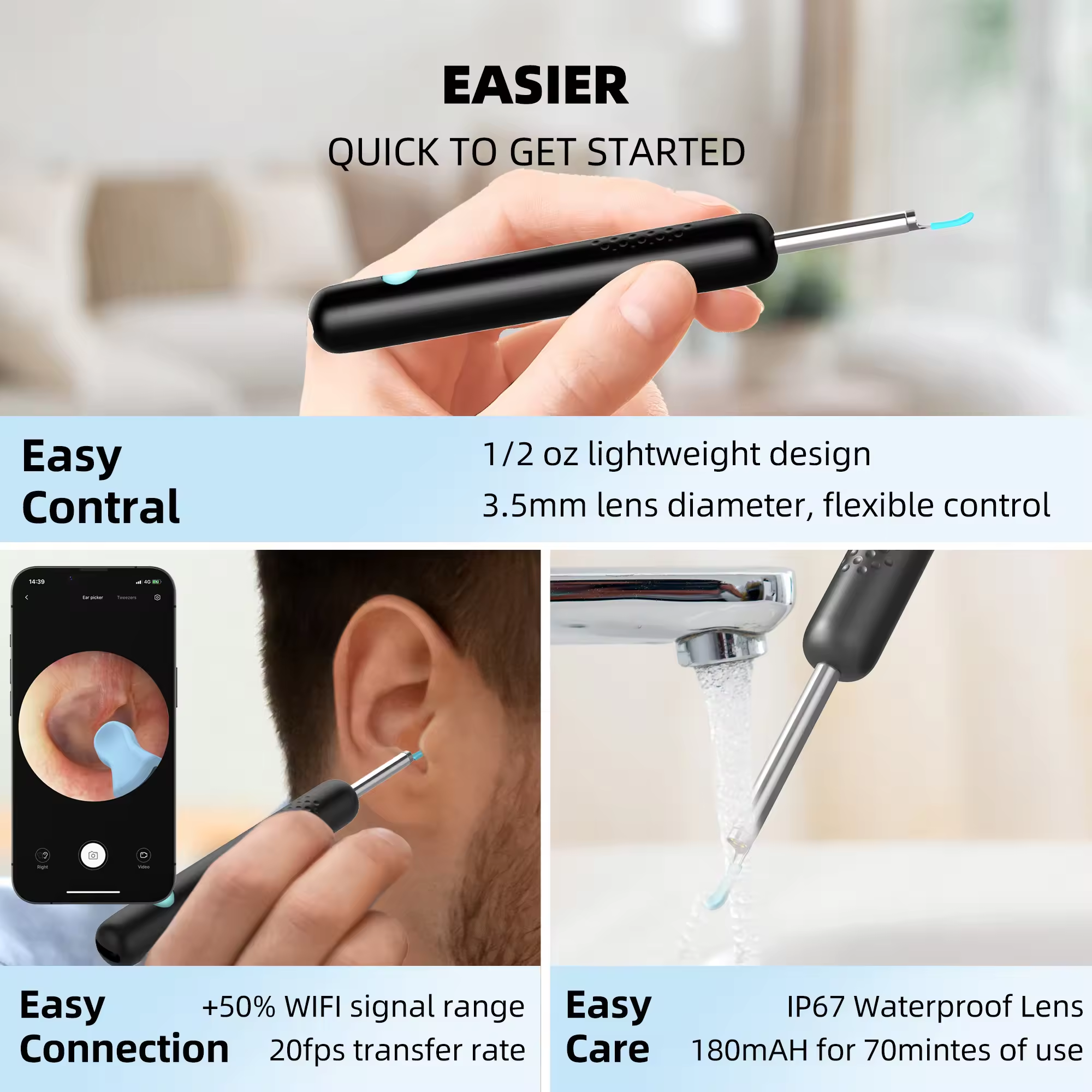 Bebird R1 Health Care AI Recognition of External EarCanal Ear Cleaners with Cameras