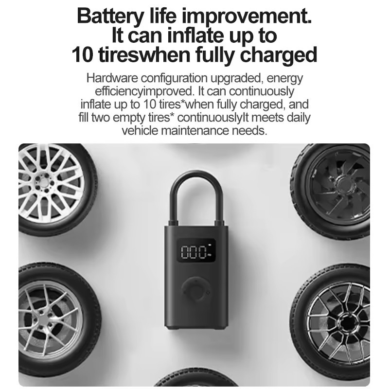 Original for Xiaomi Mijia Inflator 2 Car Air Pump Six Preset Inflation Modes Portable Tire Inflators