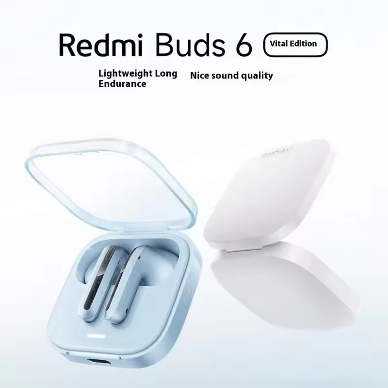 RED MI BUDS 6 Play New Design Blue Tooth Wireless Earbuds Noise Cancelling TWS Earphones Headphones