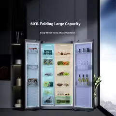 Xiaomi Viomi AI Smart Refrigerator Double Door 603L Ice Making Refrigerator Smart Y Cloud Crystal Grey BCD-603WMSAD03