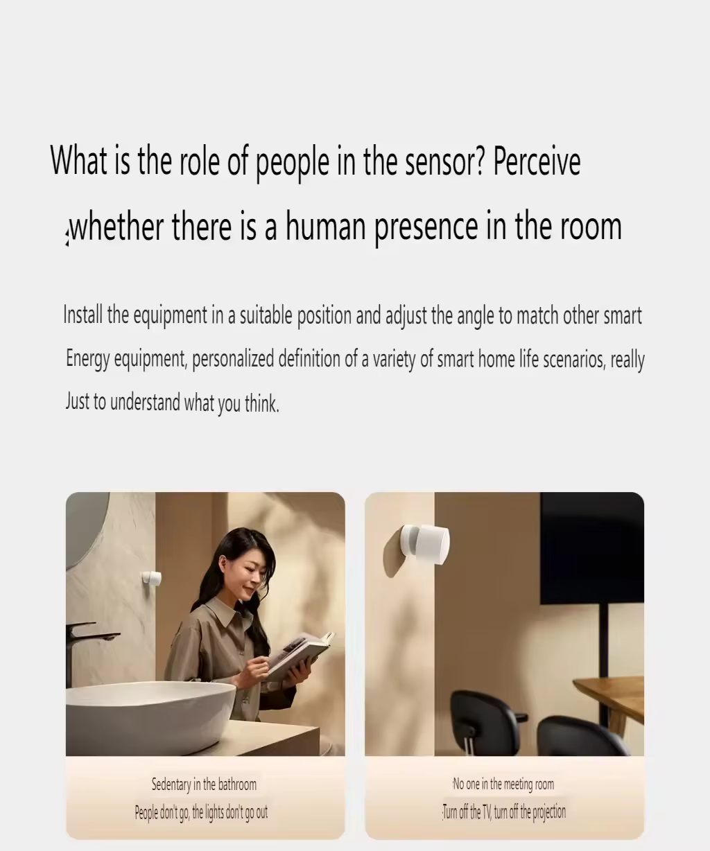Xiaomi Mijia Human Presence Sensor Smart Wireless Home Connection BT 5.0 Body Motion Sensors for Mi Home App XMOSB01XS