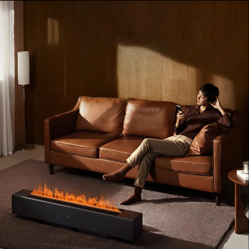 Mijia Graphene Skirting Electric Heater Simulated Flame Edition Electric Heater Living Room Humidifier Home Heater Fireplace