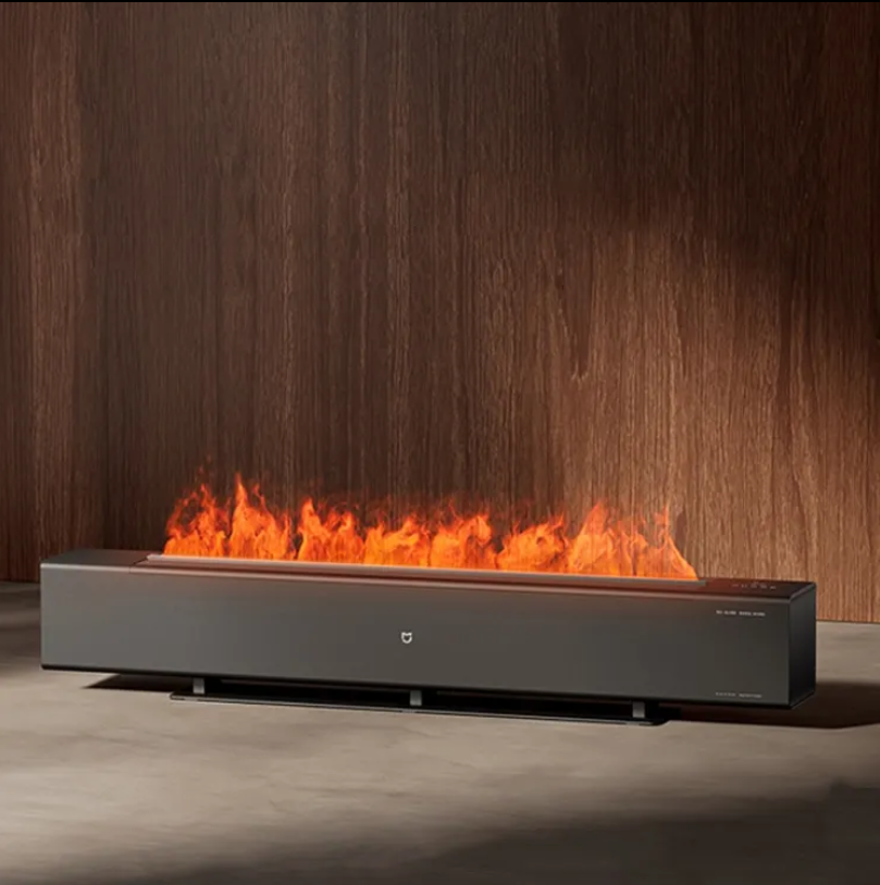 Mijia Graphene Skirting Electric Heater Simulated Flame Edition Electric Heater Living Room Humidifier Home Heater Fireplace