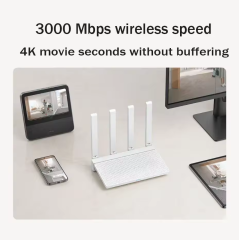 Xiaomi AX3000T Router 2.4GHz 5GHz 1.3GHz CPU 2x2 160MHz WAN LAN LED NFC Connectivity for Home Office Gaming