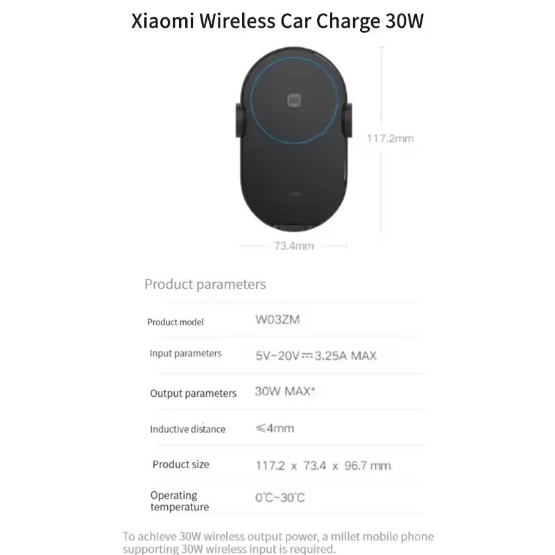 Original Xiaomi 30w Max Wireless Car Charger With Intelligent Infrared Sensor Mi Fast Car Charging Phone Holder