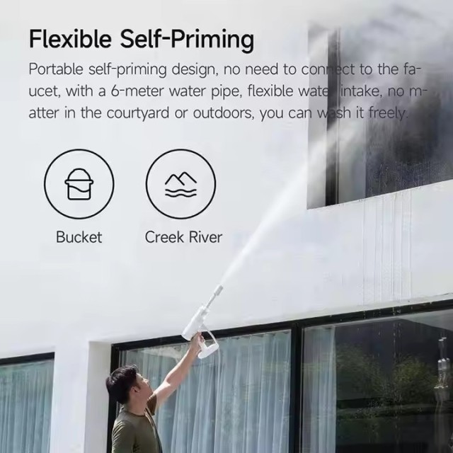Xiaomi Mijia Wireless High Pressure Car Washer 2000mah 180l/h Large Amount of Water Fully Charged Time 1.3h Car Washer Gun